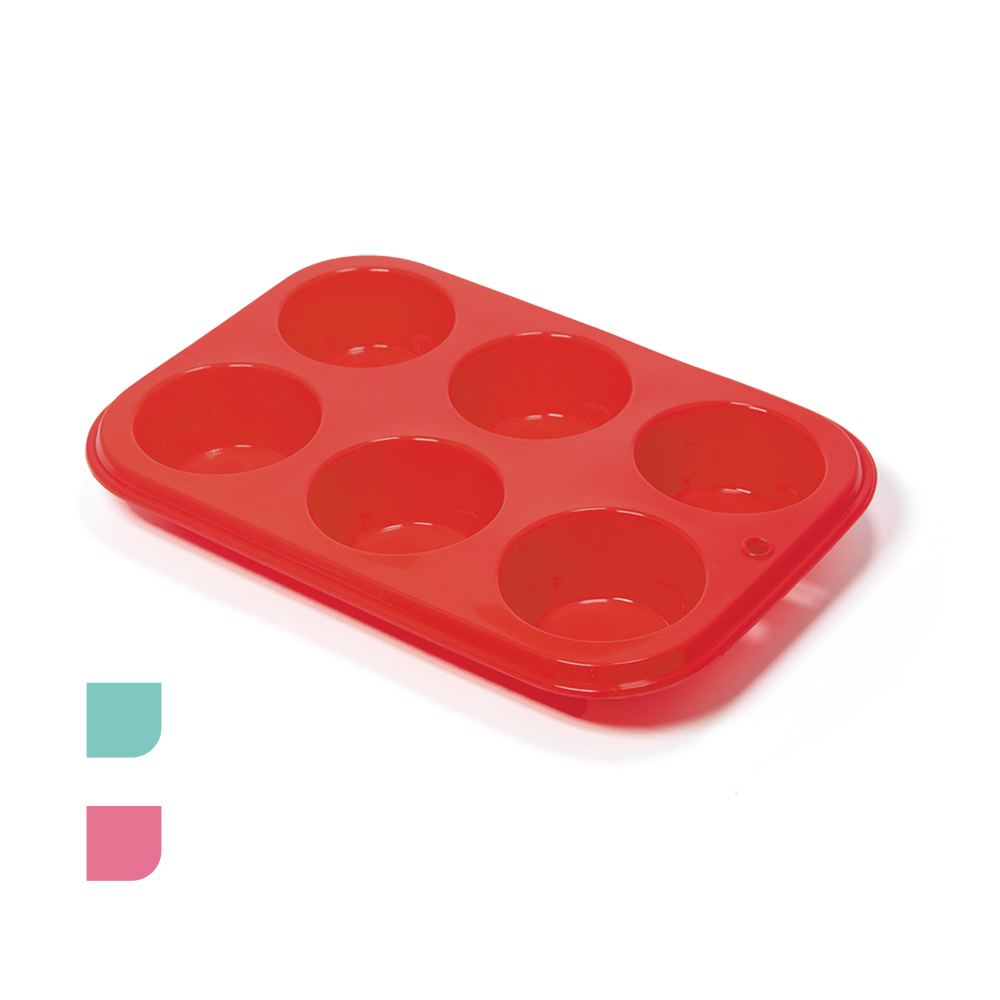 FORMA DE SILICONE P/ 6 CUPCAKES 26X18CM - CM144