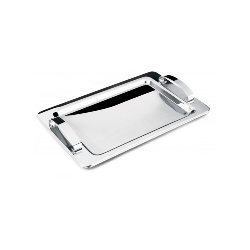 BANDEJA RETANGULAR COM ALÇA INOX 37CM - CM12