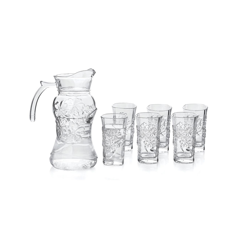 CJ JARRA DE VIDRO 1,8 LT + 6 COPOS 250ML - CM6