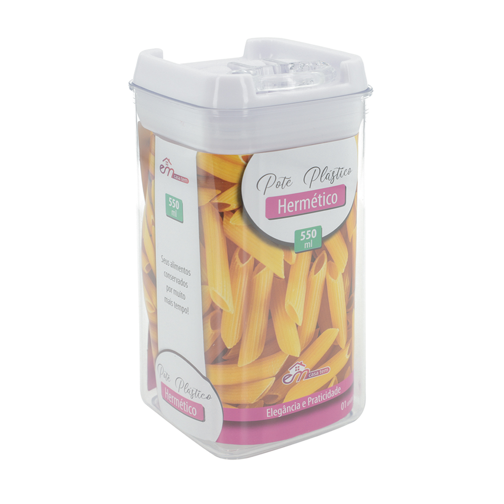 POTE PLASTICO HERMETICO COM TAMPA 550ML - CM24