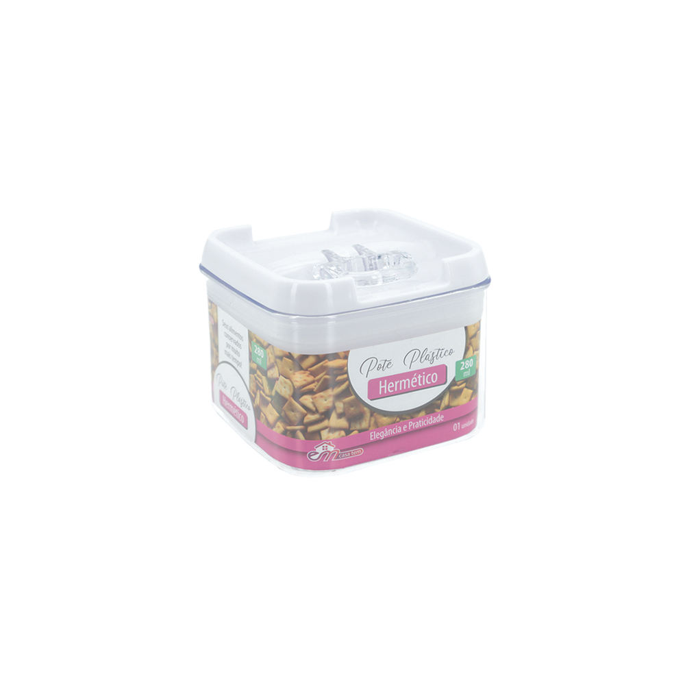 POTE PLASTICO HERMETICO COM TAMPA 280ML - CM24