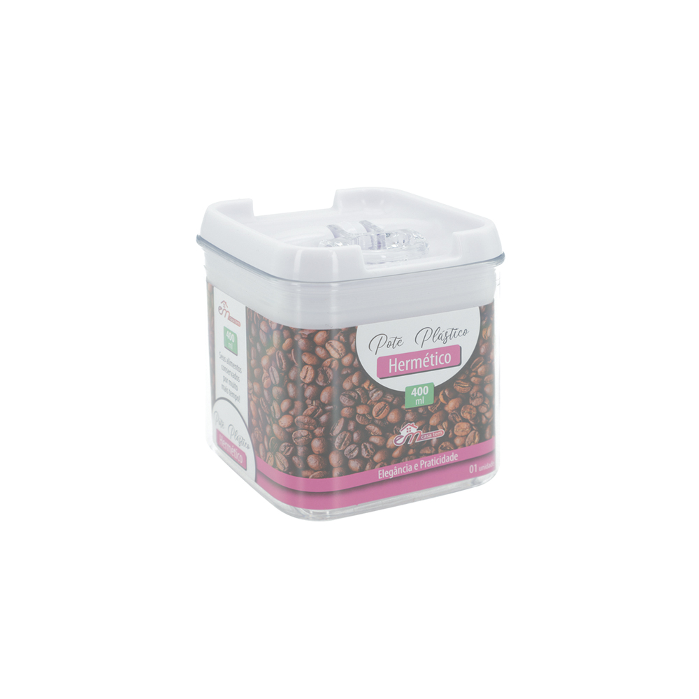 POTE PLASTICO HERMETICO COM TAMPA 400ML - CM24