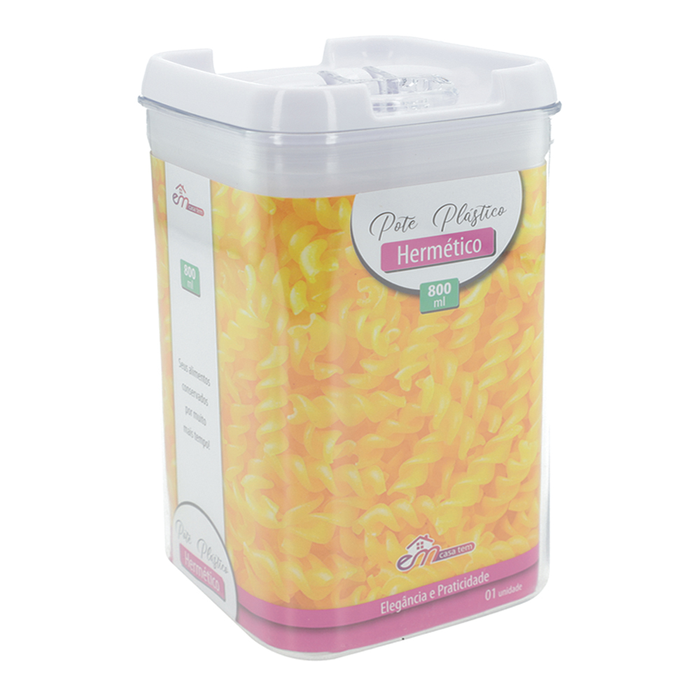 POTE PLASTICO HERMETICO COM TAMPA 800ML - CM24
