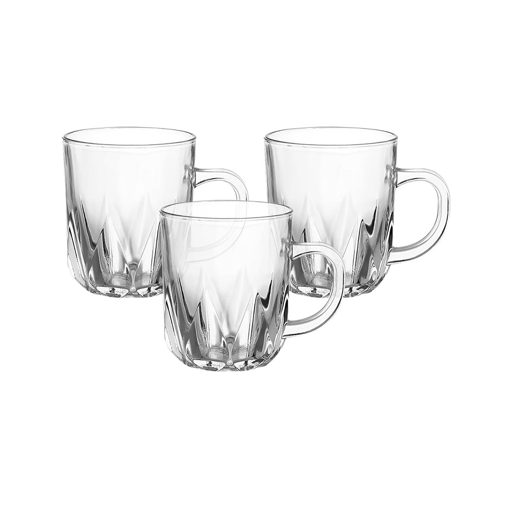 JOGO CANECAS DE VIDRO FRANCE 240ML C/3PÇS - CM16