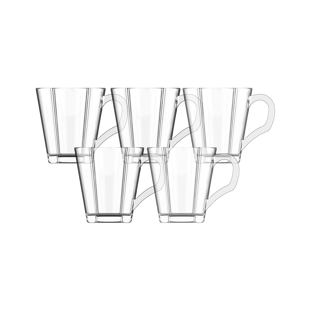 JOGO DE CANECAS DE VIDRO P/ CAFÉ ALLA 90ML C/5 PEÇAS - CM14