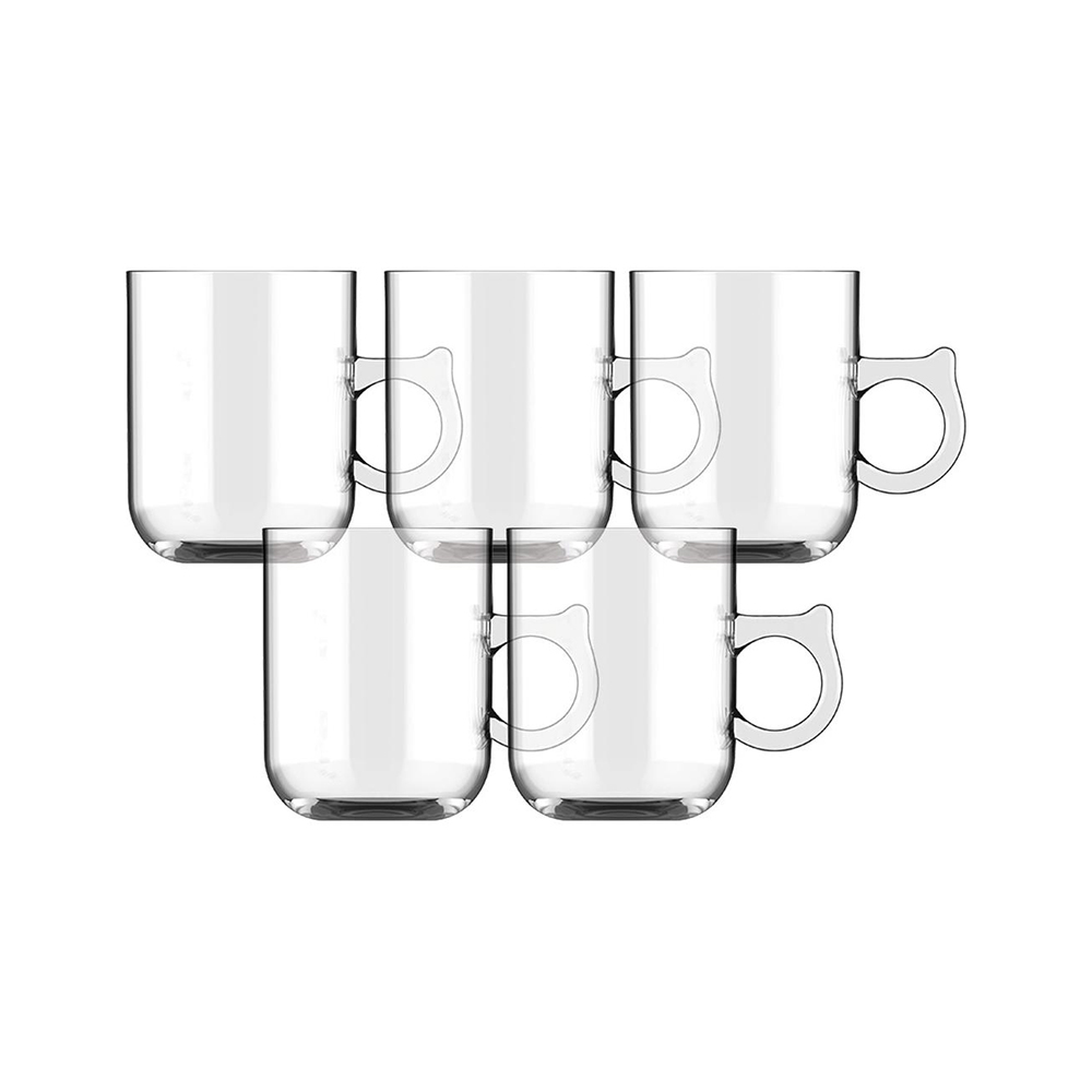 JOGO DE CANECA DE VIDRO P/ CAFÉ 90ML EL JOKER 5PÇS - CM14