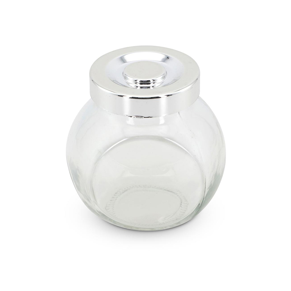 CONJUNTO COM 6 POTES DE VIDRO E TAMPA CROMADA – 100ML CADA - CM8