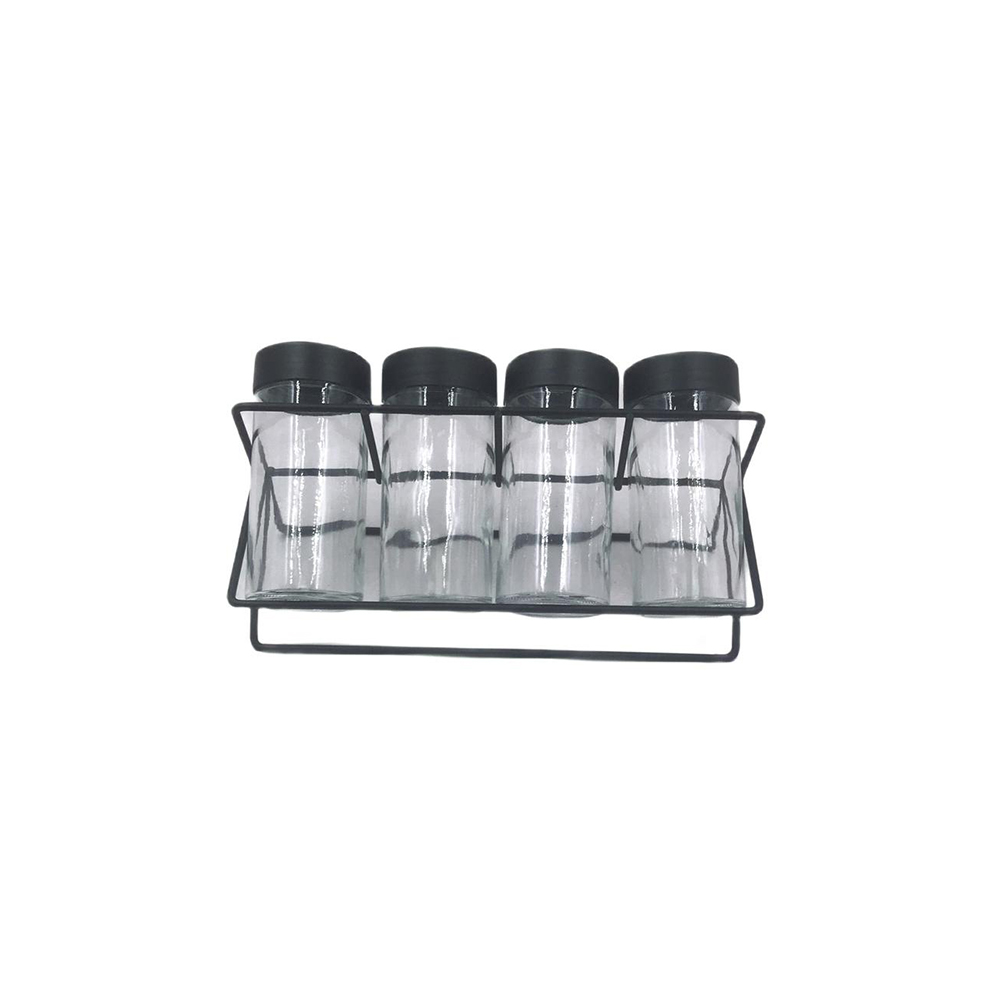 PORTA TEMPERO HORIZONTAL 4 POTES BLACK - CM12
