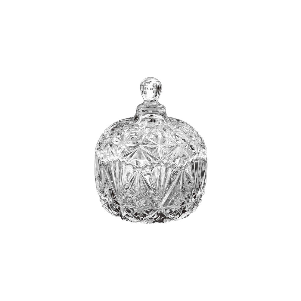 BOMBONIERE DE VIDRO ROMENIA 250ML SILVER - CM48