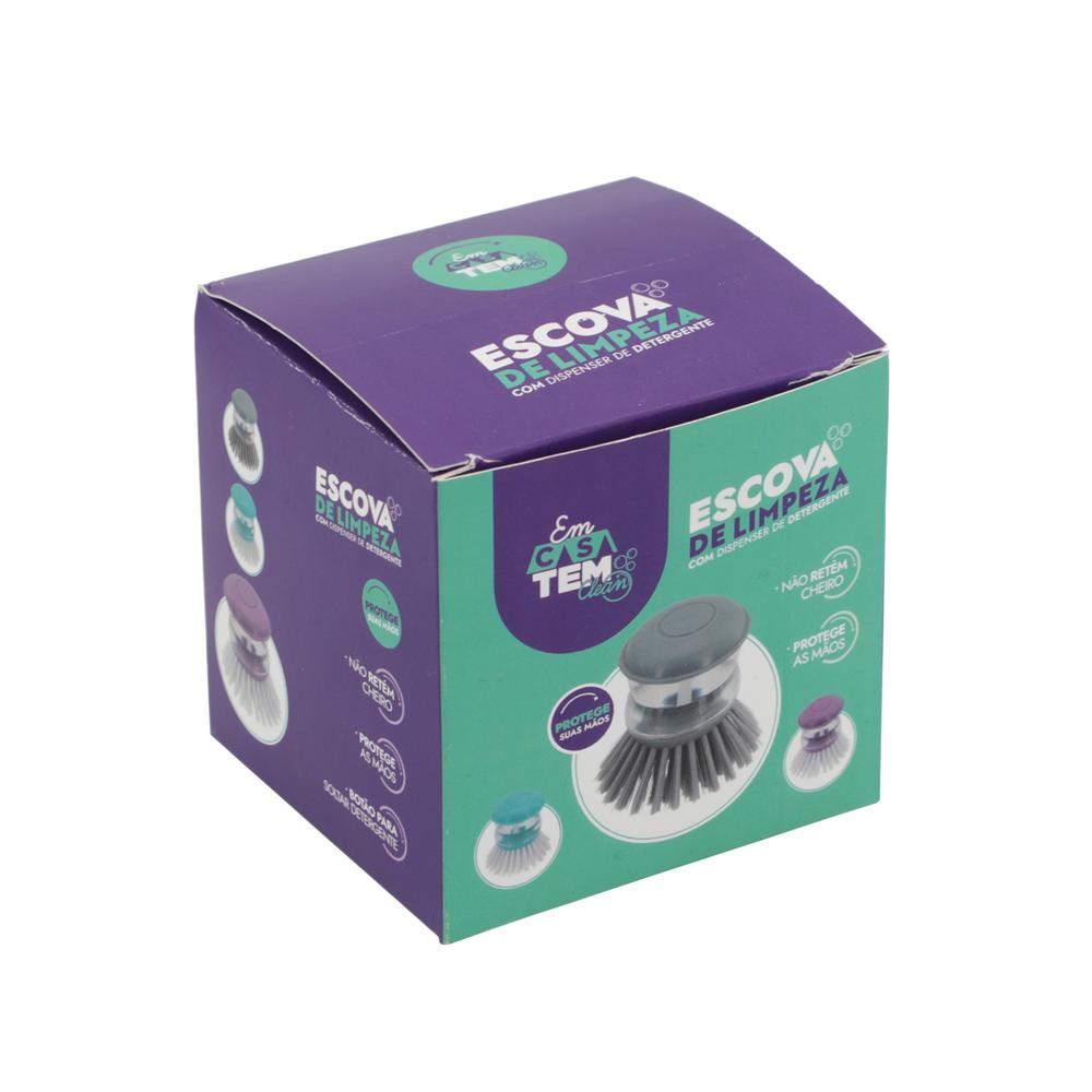 ESCOVA DE LIMPEZA COM DISPENSER 7,5X6X8,0CM - CM24, MARCA: EM CASA TEM CLEAN