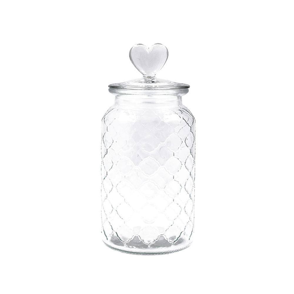 BOMBONIERE DE VIDRO (TAMPA COM CORAÇÃO) 1,2L - CM12
