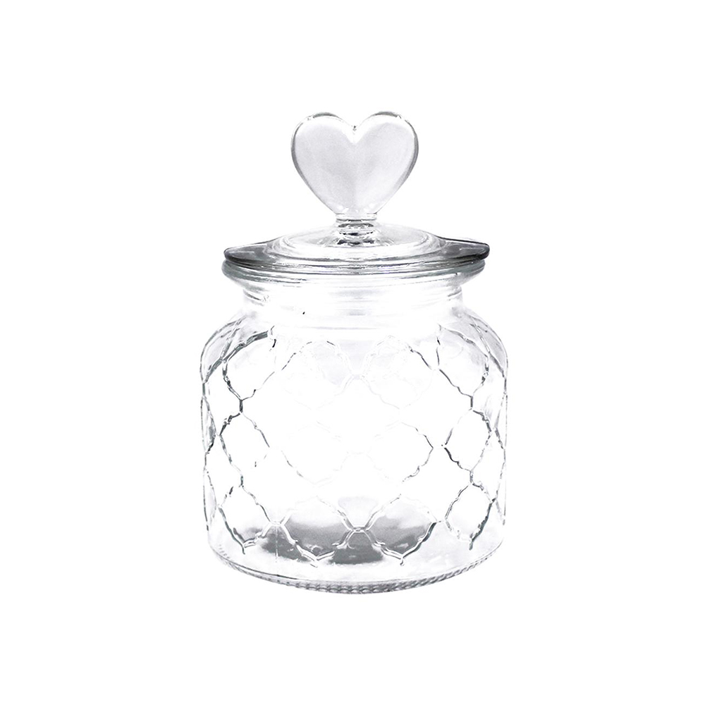 BOMBONIERE DE VIDRO (TAMPA COM CORAÇÃO) 600ML - CM24
