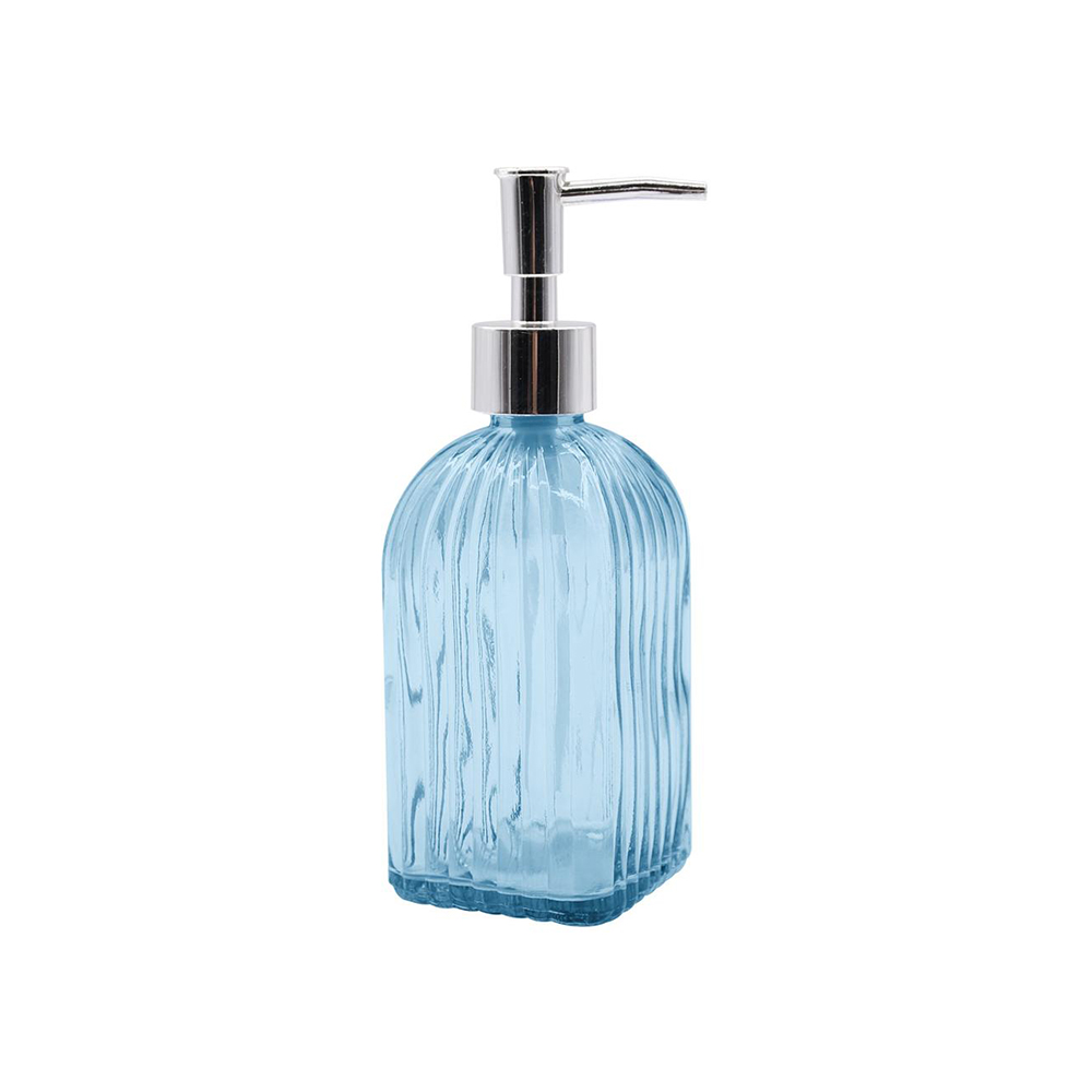 DISPENSER LIQUIDO VIDRO AZUL 400ML - CM48 (EM CASA TEM GLASS)