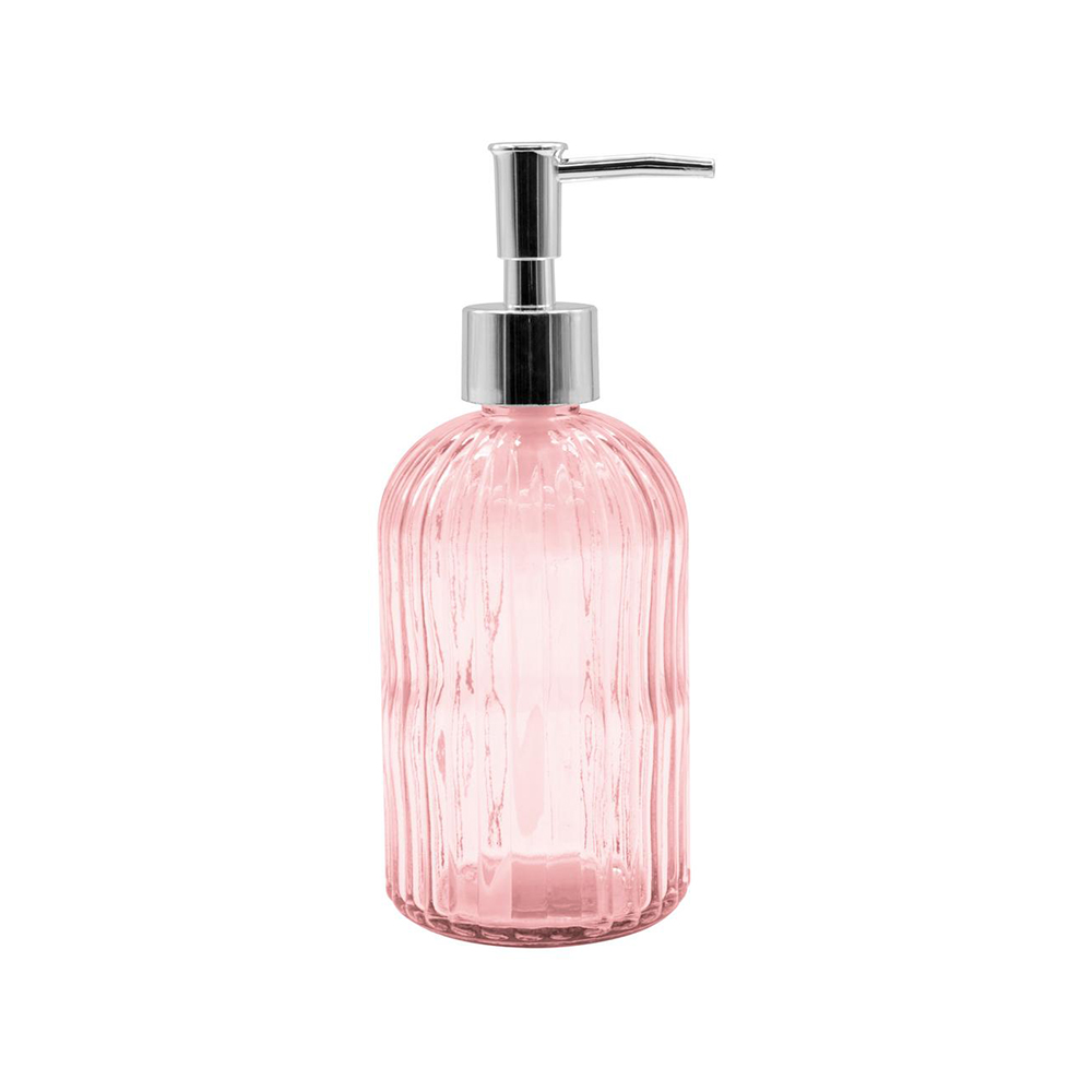 DISPENSER LIQUIDO VIDRO ROSA 420ML - CM48, MARCA: EM CASA TEM GLASS