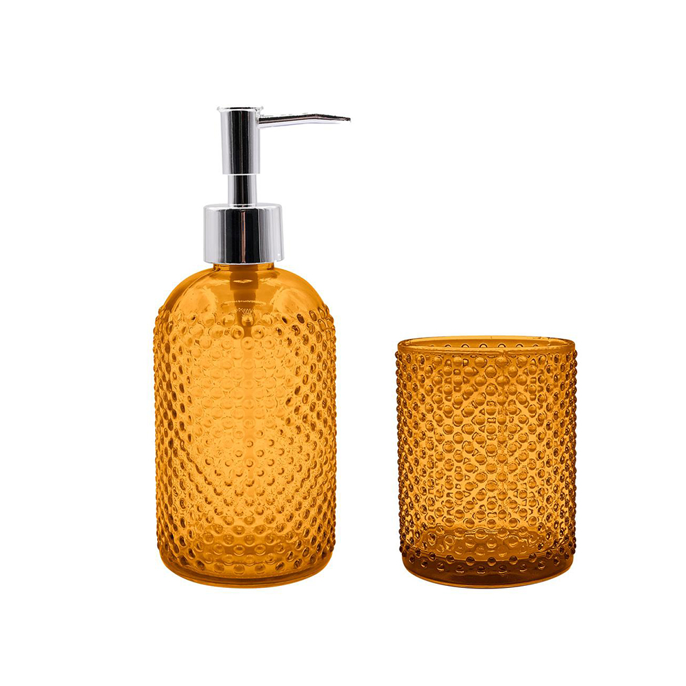 KIT PARA BANHEIRO 2 PEÇAS VIDRO  MARROM - CM24