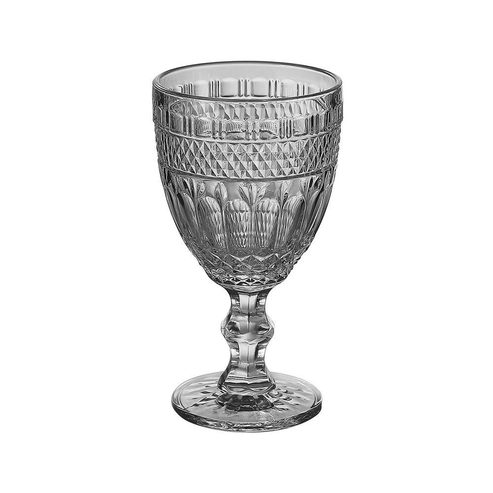 JOGO TAÇA DE VIDRO AMETISTA CINZA 340ML 06 PCS - CM08